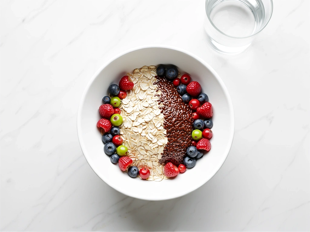 Gesundes Frühstück mit Haferflocken und Beeren